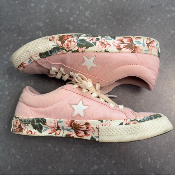 CONVERSE Womens Storm Pink Floral Sneakers - Picture 6 of 14